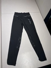 For Horses Breeches Womens Small Black Equestrian Tights Pants Nylon Italy 23x26