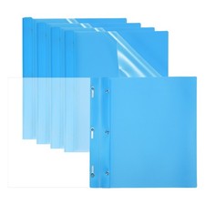 5 Pcs Plastic Report Covers with 3 Metal Prong Fasteners, Sky Blue