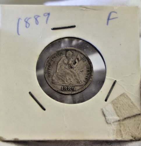 1889 US Seated Liberty Dime 10c Fine