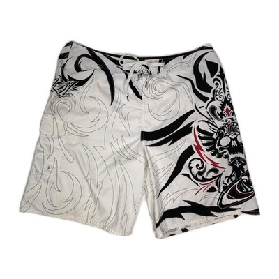 Y2K O'Neil Board Shorts AOP All Over Skull Punk Grunge Tribal Surf Mens 40 - 9''