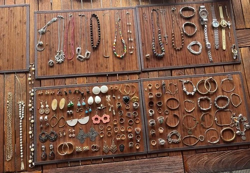 5+ Lbs Mixed Jewelry Lot Wearable Vintage Modern Gold Silver Tone Costume Bundle