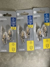 GE LED E12 Candelabra Base Clear C7 .5W 4W Equivalent 3 x 2 PACKS 6 BULBS