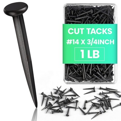 1Lb Upholstery Carpet Tacks Bulk Black Furniture Tacks Box of Hardware Cut Nails