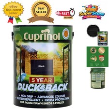 Ducksback Exterior Woodcare - 5L Black Paint for Sheds & Fences, Matte Finish