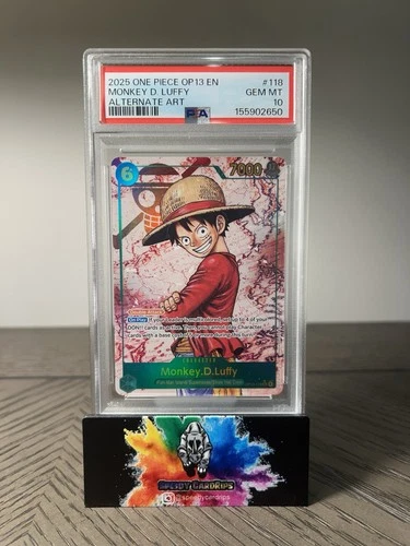 One Piece Monkey D. Luffy PSA 10 English OP13-118 2025 Alt Art SEC