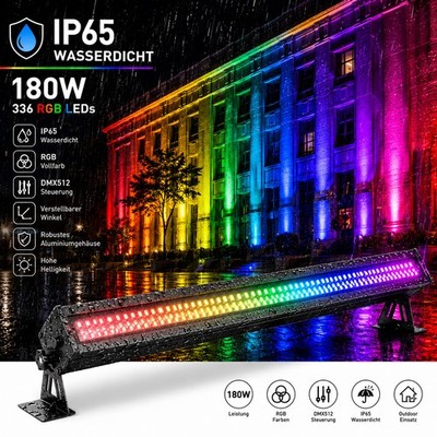 180W RGB LED Wall Washer Light Bar IP65 DMX Outdoor Strobe Stage DJ Party Show