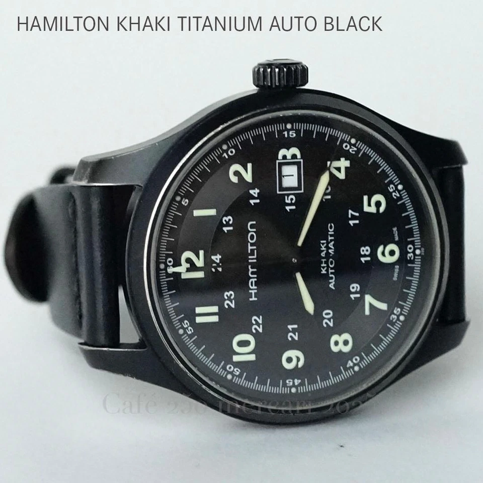 Hamilton Cáqui Campo Titânio Auto Relógio Masculino Leve Durável Militar - Imagem 3 de 4