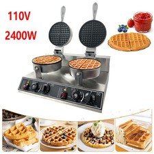 Commercial 110V 2400 W Staninless Steel Waffl...