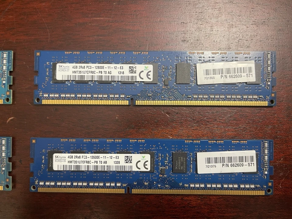 16GB Kit (4x4GB) DDR3-1600 PC3-12800E ECC UDIMM RAM Dell - HP Workstation Server - Image 4 of 4