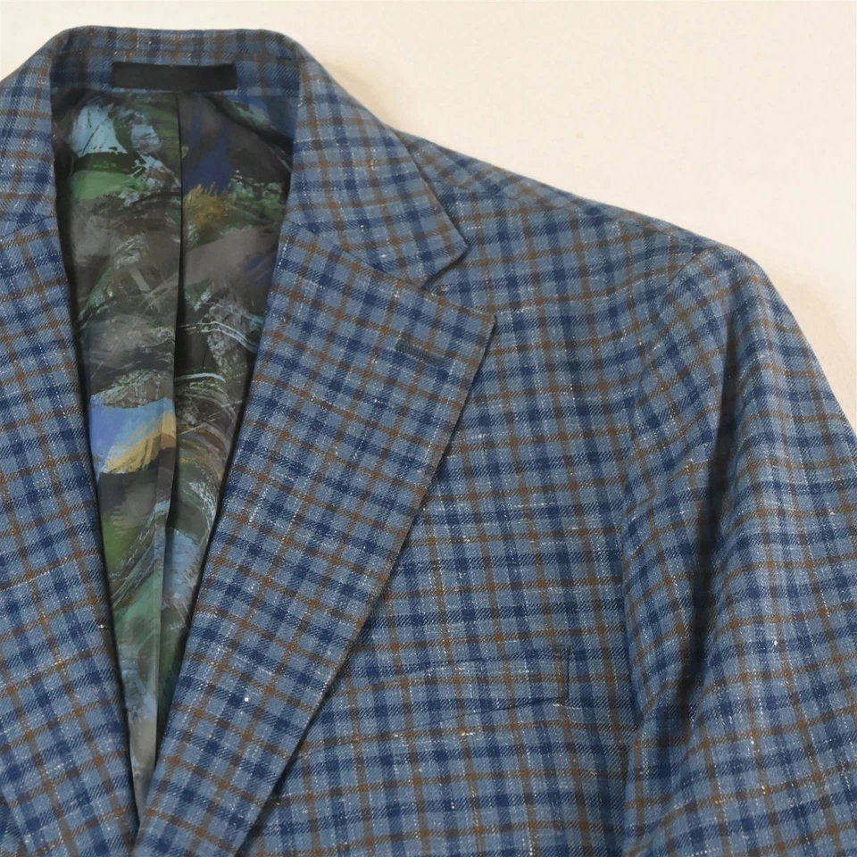 Blazer Traje Chaqueta Abrigo Deportivo Tallia 42L Azul Lana Guinga Lino Para Hombre Foto 2 de 4