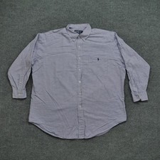Vintage Ralph Lauren Shirt Mens 17 32 33 Purple Plaid Button Up Yarmouth