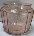 Vintage Anchor Hocking Pink Mayfair Open Rose Depression Glass Cookie Jar No Lid