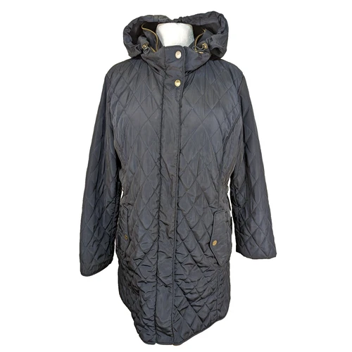 Cappotto trapuntato donna Michael Kors taglia 14 blu con cappuccio puffer parka invernale