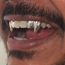 Vampire DIY Double Fangs Grillz Glossy Teeth Caps Removable Unisex Body Jewelry