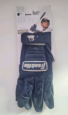 New Franklin CFX PRO Chrome Baseball Batting Gloves Blue, Adult Size Medium