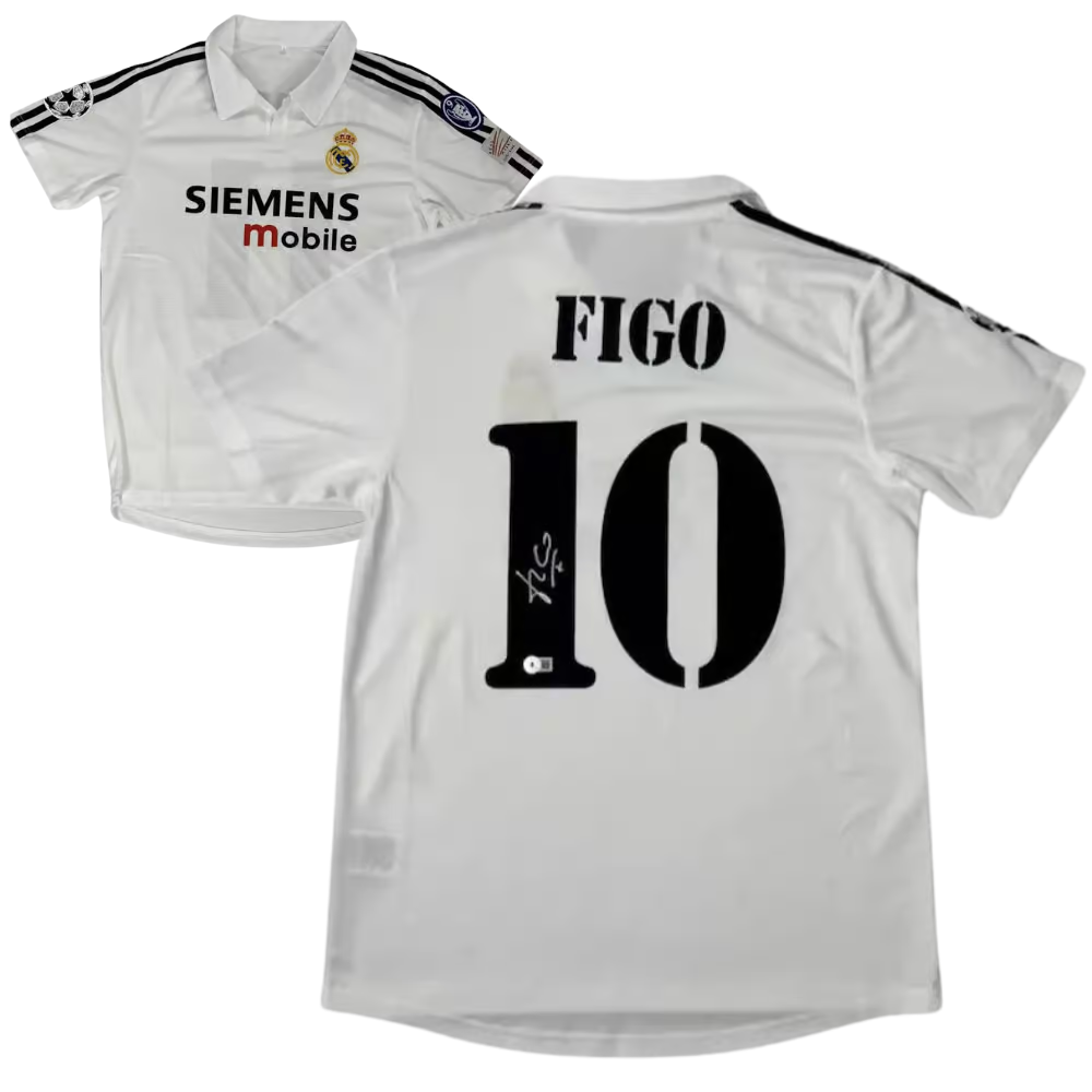 Maillot Extérieur Real Madrid Luis Figo #10 – Signé, Avec Certificat Beckett