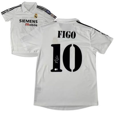 Luis Figo Signed Real Madrid FC Home Soccer Jersey #10 with
