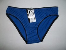 Girls 10-12 polka dot cotton hi-leg bikini panties blue w/black nwt tween