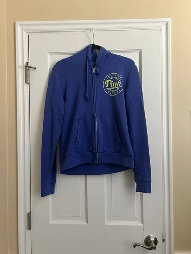 UNDERCOVER Felpa rosa Victoria’s Secret full zip blu con stampa verde lime