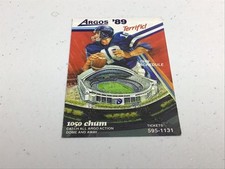 1989 Toronto Argos CFL Football Pocket Schedule - Canadian Football League