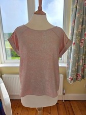 River Island Pink Sparkly Top Size 10 Party Evening Top