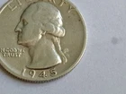 1945-s Silver Washington quarter.