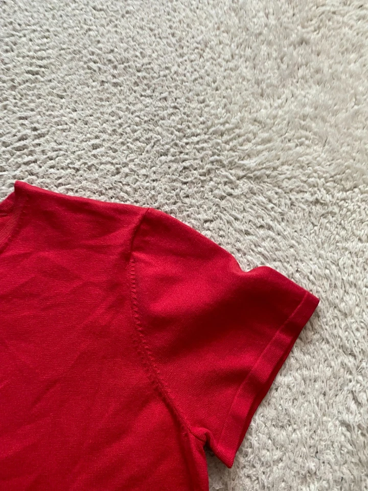 Jones Wear Women Silk Blended Short Sleeve Crew Neck T-Shirt Red Size L - Image 3 of 4