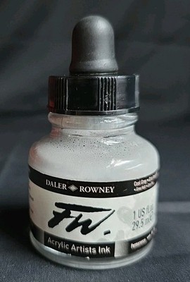 Daler-Rowney FW Artists Ink Acrylic Ink Liquid Cool Grey NEW