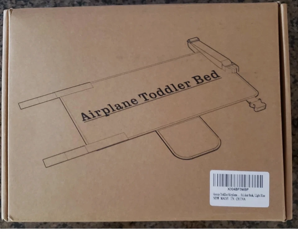 Cama de avión para niños pequeños, elementos esenciales de viaje para niños, cama suave azul claro Foto 2 de 2