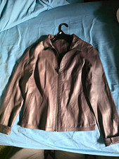 Freya Russo Women’s Brown Leather Zip Front Jacket Collared Pockets Size S