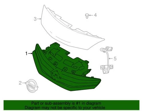 Conjunto de parrilla delantera original Nissan Versa Note SR 2015-2016 1,6 L L4 62310-3WF0A Foto 2 de 2