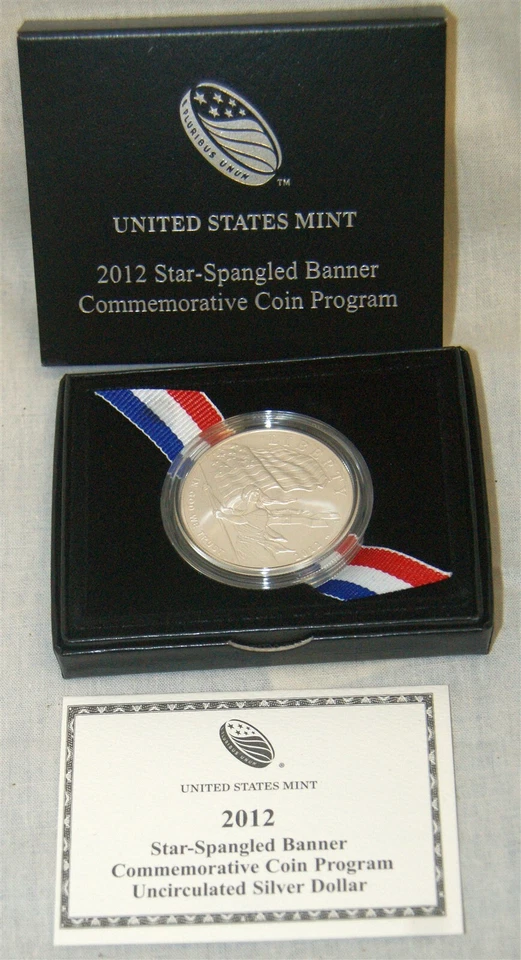 2012 P Star-Spangled Banner Commemorative 90% Silver $ Uncirculated w/OGP & COA - Image 2 of 4
