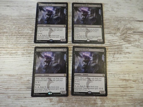 4x Necropolis Fiend - Casi nuevo - Khans of Tarkir - 3x inglés 1x alemán - Fuera de existencia MTG