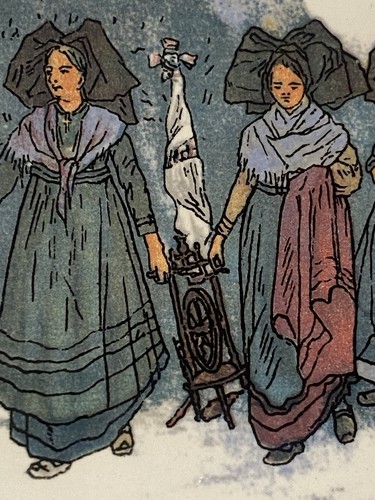 Plato para pastel SARREGUEMINES OBBERNAI Henri Loux Alsacia/Lorena RUEDAS GIRATORIAS - Imagen 4 de 24