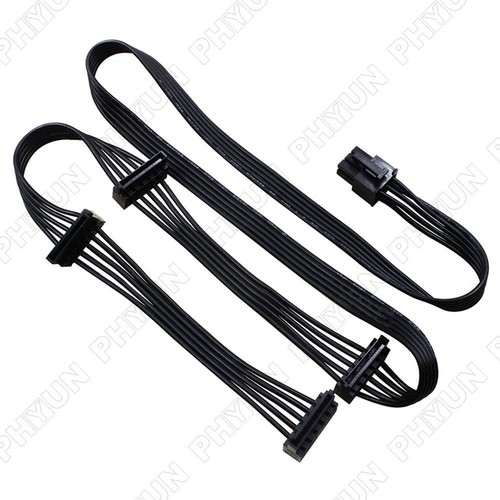 2pcs PCI-e 6Pin Male 1 to 4 SATA 15Pin Power Supply Cable For CORSAIR RM Series - Picture 8 of 8