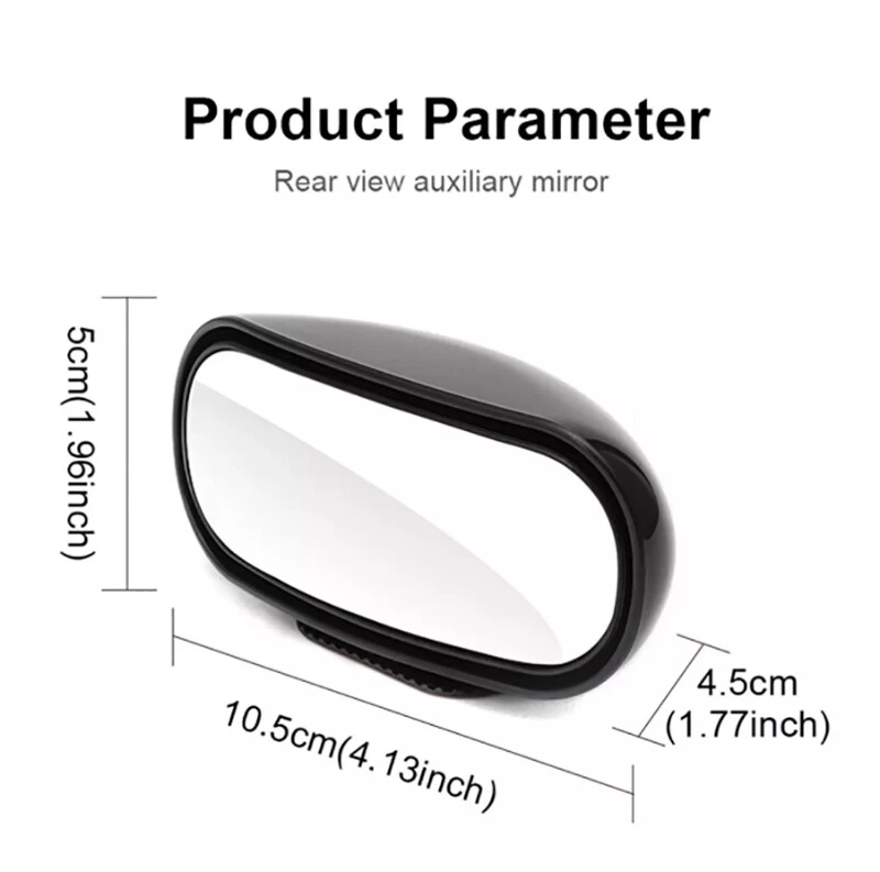 Espejo retrovisor punto ciego lateral gran angular ajustable 360° para estacionamiento coche auxiliar Foto 2 de 4