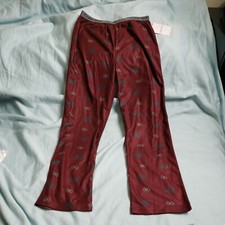 NWT Calvin Klein Boys Elastic Waistband Flannel Sleepwear Pajama Pants Maroon