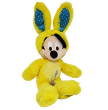 DISNEY STORE MICKEY MOUSE YELLOW EASTER BUNNY 17" STUFFED ANIMAL PLUSH TOY