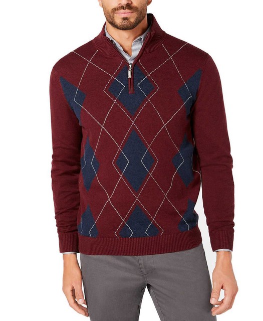 3xl Quarter Zip Argyle 