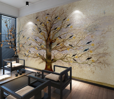 3D Branch Bird KEP5043 Wallpaper Mural Self-adhesive Removable Sticker Kay