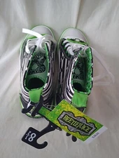 Beetlejuice It's Show Time. Size 8.5  High Top Sneakers by Ground Up. NEW w/Tags