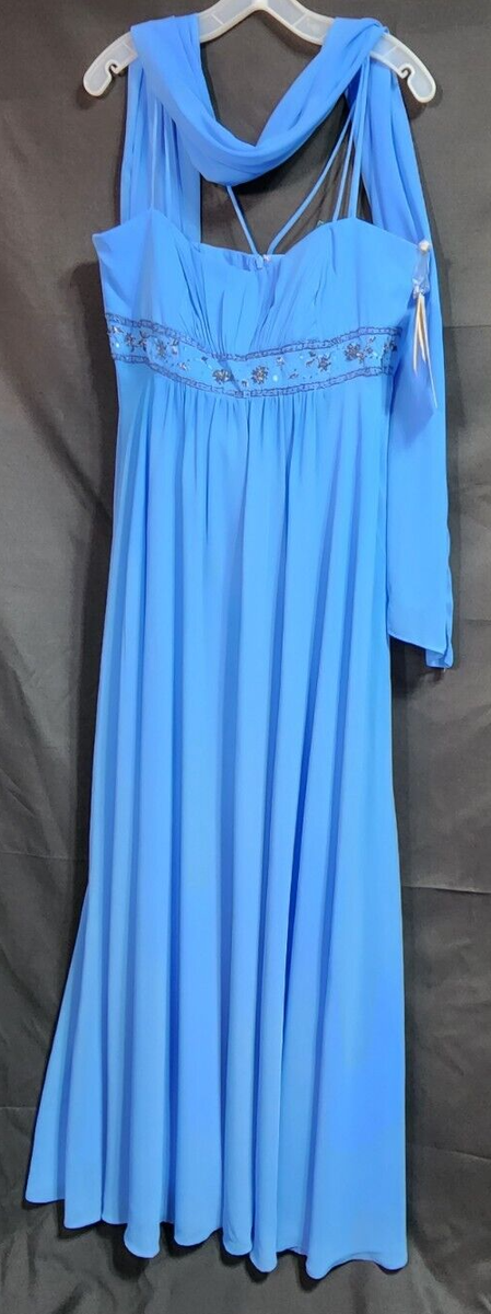 David's Bridal Spaghetti Strap Chiffon dress with beaded empire | eBay