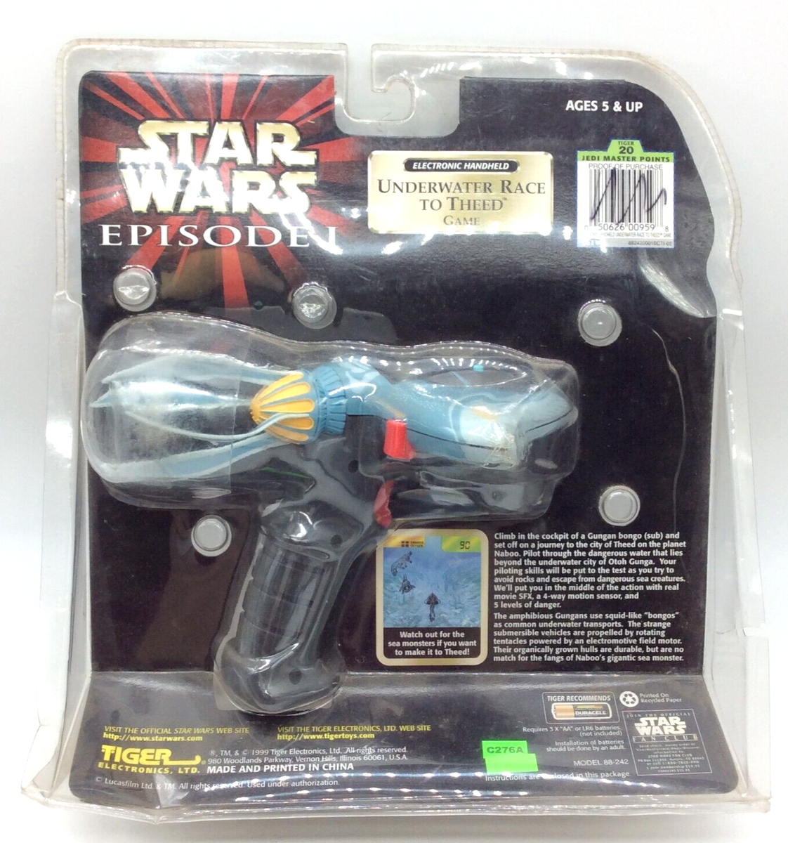 TIGER - 映画 STARWARS GAME 2機Set Tiger Electronic Handheld Star Wars Episode 1 Underwater Race To