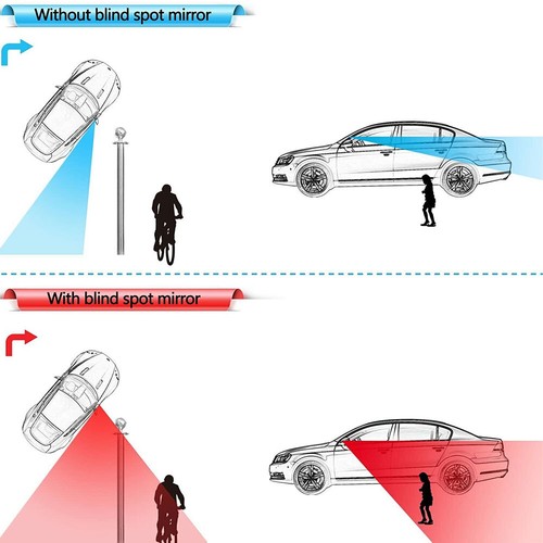 2x Rectangle Stick On Rear View Auxiliary Blind Spot Car Wide Angle Mirror - Picture 10 of 10