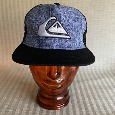 Quicksilver Surf Trucker Hat Snapback Cap Mesh Back Blue Black Mens OSFA