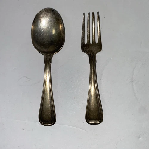 Antique GORHAM Sterling Silver Small Spoon & Fork Patented 1904