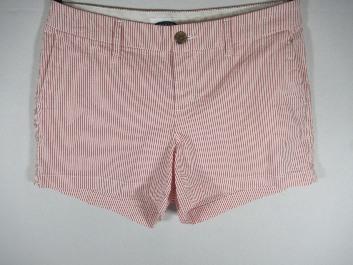 Old Navy Seersucker Chino Shorts Women Size Striped 3
