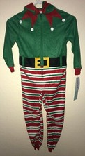 boys girls NEW NWT CHRISTMAS ELF SLEEPER 1 PC PAJAMA size 4 fleece SOFT WARM