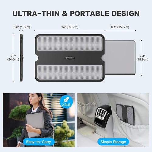 Portable Laptop Lap Desk with Retractable Mouse Pad for Bed or Travel - Photo 5/11