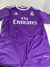 adidas REAL MADRID Fly Emirates Soccer Jersey Shirt Purple Large La Liga #8 Med